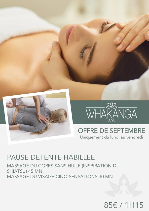 Massage offre Avril